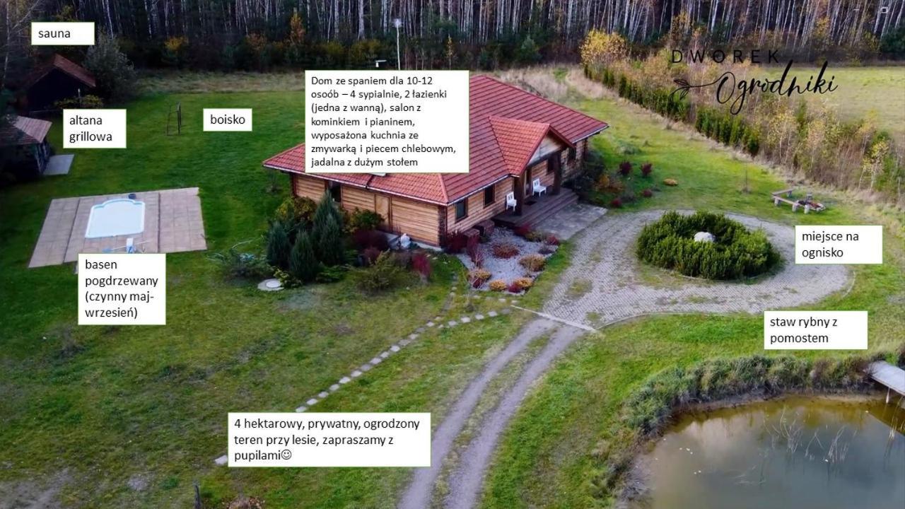 Dworek Ogrodniki, Caloroczny Dom Na Wylacznosc, Basen, Sauna, Las, Staw Rybny, Altana Grillowa, Ognisko, Pianino, Kominek, Piec Chlebowy, Duza Ogrodzona Posesja Tuczna Eksteriør bilde